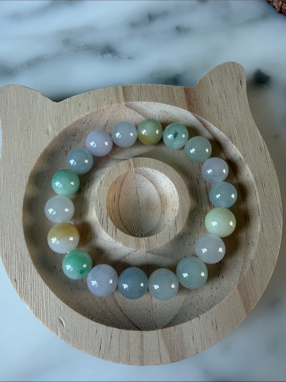 Multicolor real Myanmar Jadeite Beaded,size 10mm beads.